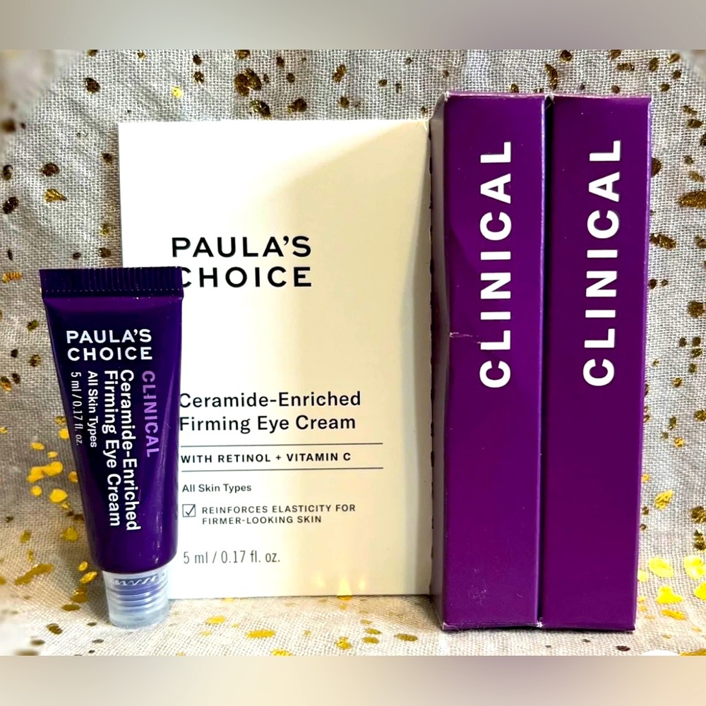 2x~Paula’s Choice~Clinical~Ceramide-Enriched Firming Eye Cream~Travel Size~NIB~